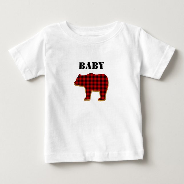 Baby Bear kid's t-shirt Buffalo Plaid (Front)