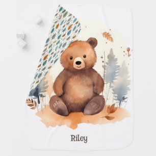 Baby Bear Monogram Blanket