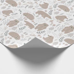 Baby bear neutral baby shower Wrapping Paper