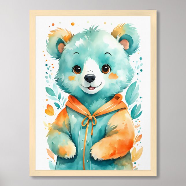 Baby Bear Nursery Wall Art (Framed Front)