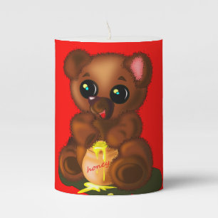 Baby Bear Pillar Candle - Your Colors