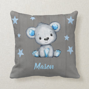 Baby Bear Pilow with stars Throw Pillow