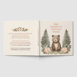 Baby Bear Pine Trees Foil Guest Book