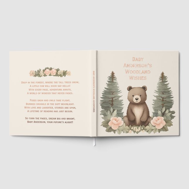 Baby Bear Pine Trees Foil Guest Book (Full)