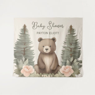 Baby Bear Pine Trees Tapestry