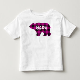 Baby Bear Pink and  Black Country plaid Throw Pill Toddler T-shirt