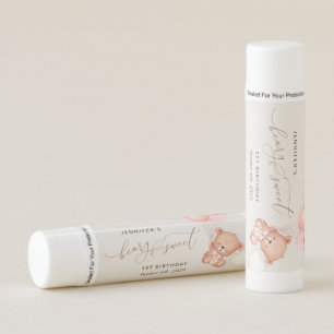 Baby Bear, Pink Balloons, First Birthday Lip Balm