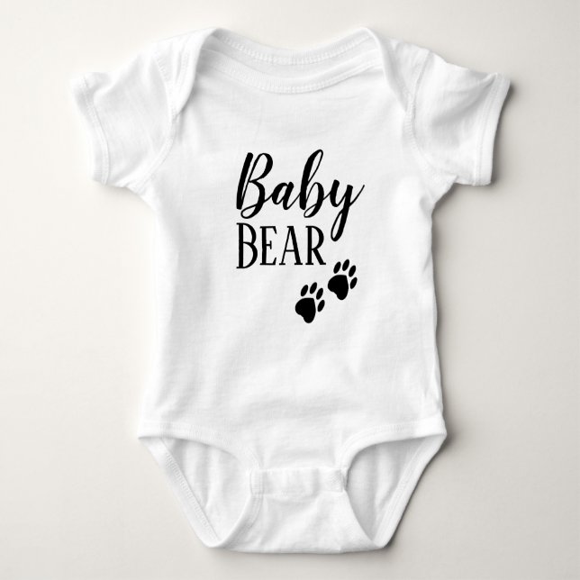 Baby Bear Pregnancy New Baby Announcement T-Shirt Baby Bodysuit (Front)
