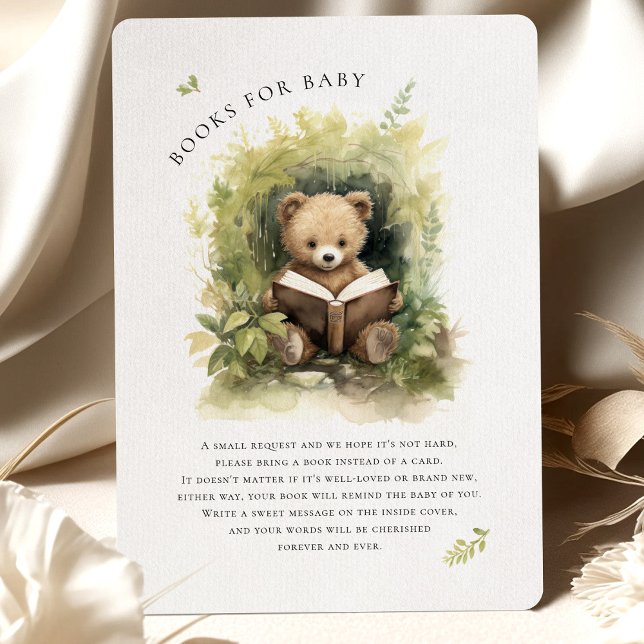 Baby Bear Reading Watercolor Baby Shower Enclosure (Creator Uploaded)