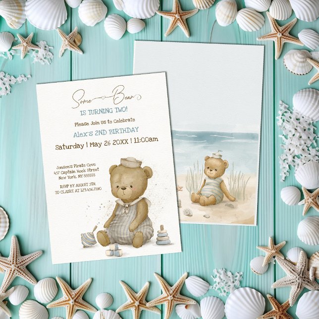 Baby Bear Sailor Birthday Invitation (Creator Uploaded)