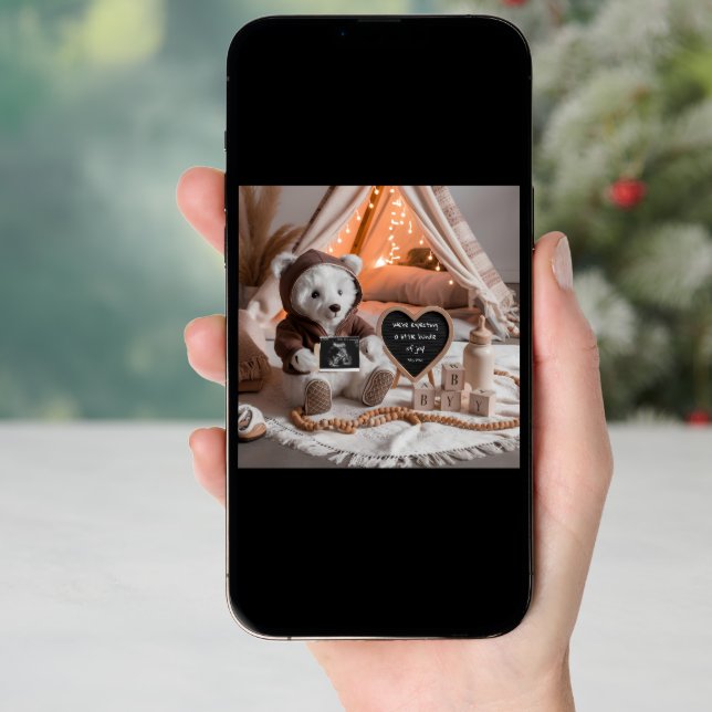 Baby bear simple pregnancy announcement  (Front Digital)
