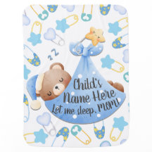 Baby Bear Sleeping Boy Custom Text
