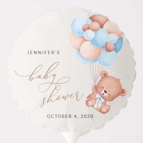 Baby Bear Teddy Bear Blue Balloons Baby Shower Balloon