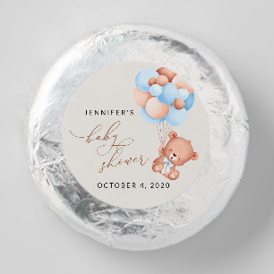 Baby Bear, Teddy Bear, Blue Balloons, Baby Shower Dipped Oreo Cookie Favors