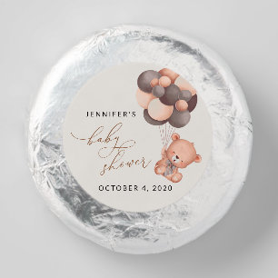 Baby Bear, Teddy Bear, Brown Balloons, Baby Shower Dipped Oreo Cookie Favors