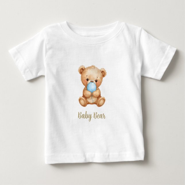 Baby Bear, Teddy Bear Design with Custom Photo T-Shirt (Front)