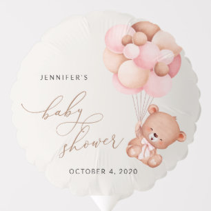 Baby Bear, Teddy Bear, Pink Balloons, Baby Shower Balloon