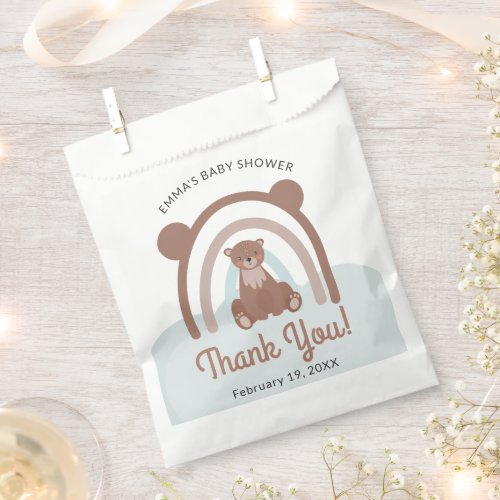 Baby Bear Thank You Personalized Party Favor Bag