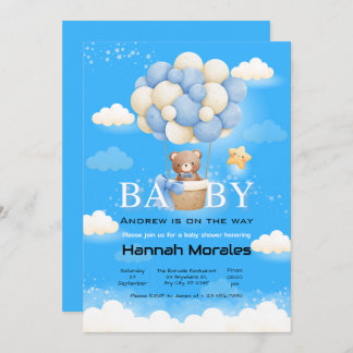 Baby Bear Theme Baby Shower Invitation