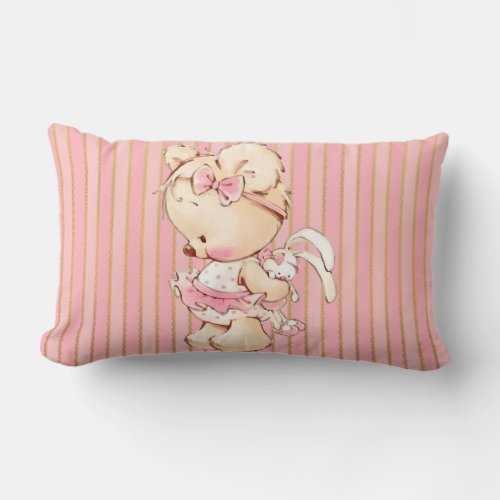 Baby Bear w Bunny Lumbar Pillow