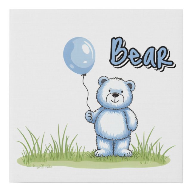 Baby Bear Wall Decor Faux Canvas Print (Front)