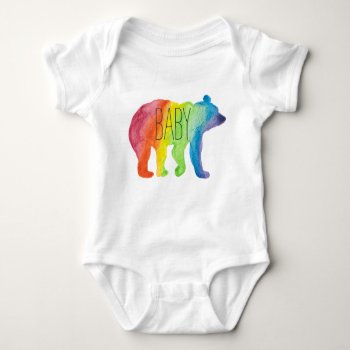 Baby Bear Watercolor Family Pride Bodysuit by SquirrelCo at Zazzle
