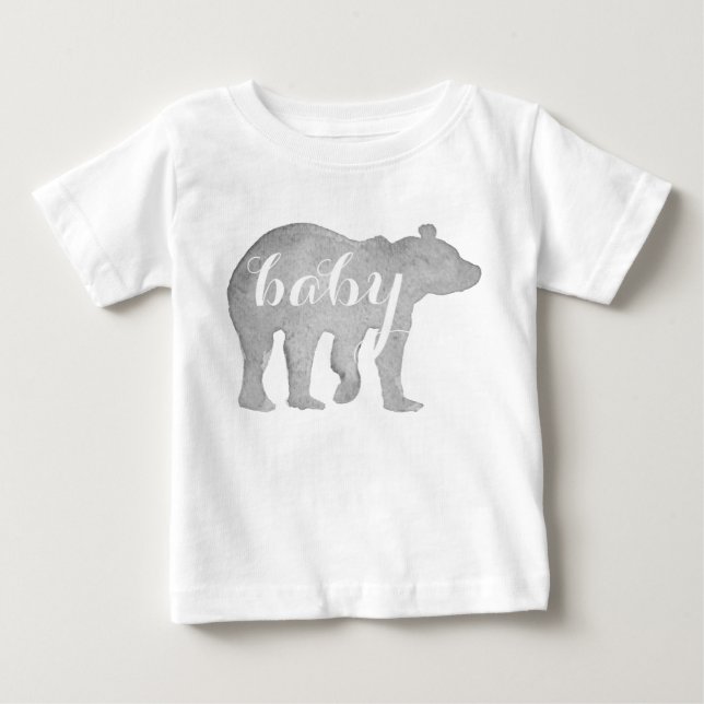Baby Bear Watercolor Infant Baseball Tee (Front)