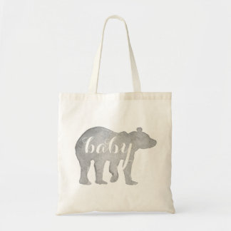 Baby Bear Watercolor Tote Bag