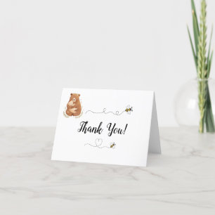 Baby Bear We Can Bearly Wait  Letterpress Thank You Card