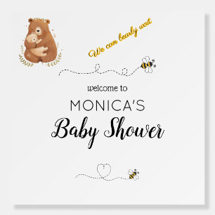 Baby Bear We Can Bearly Wait Welcome Foam Board