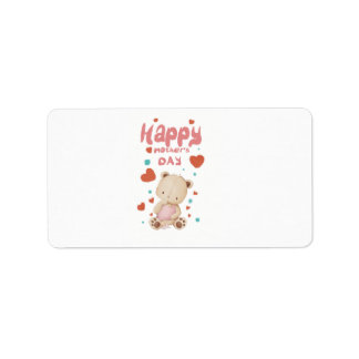 Baby Bear wishes you a happy Mother's Day Label