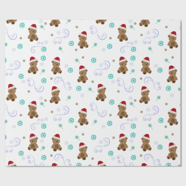 Baby Bears Christmas Wrapping Paper (Flat)