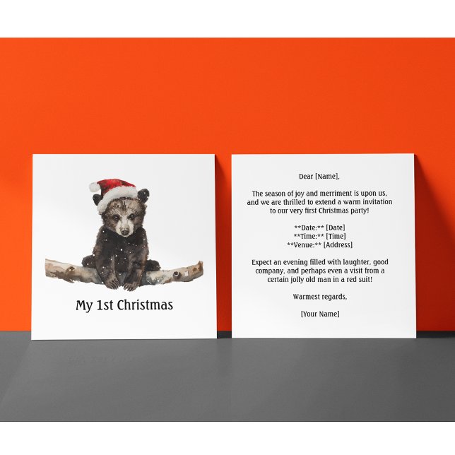 Baby Bear's First Christmas, custom Invitation (Creator Uploaded)