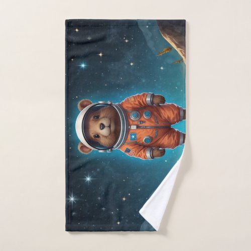 Baby Beaver in a Spacesuit Hand Towel