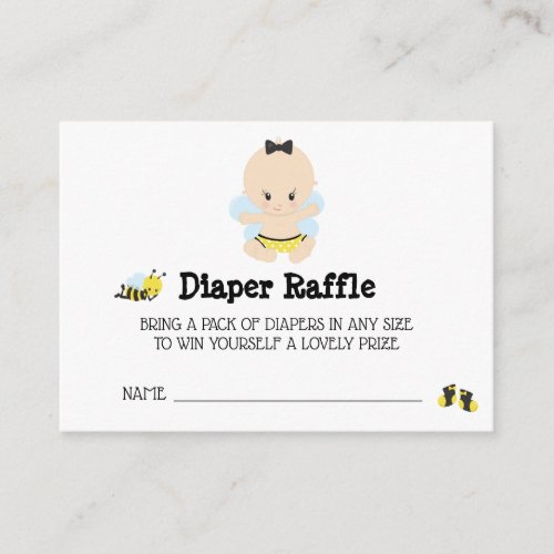 *~* Baby Bee Baby BOY Plaid Diaper Raffle Enclosure Card