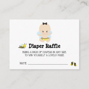 *~* Baby Bee Baby BOY Plaid Diaper Raffle Enclosure Card