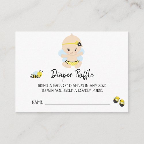 *~* Baby Bee Baby GIRL Floral Diaper Raffle Enclosure Card