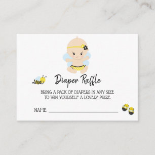 *~* Baby Bee Baby GIRL Floral Diaper Raffle Enclosure Card