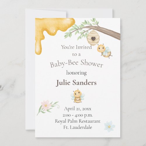 Baby Bee Baby Shower Invitation