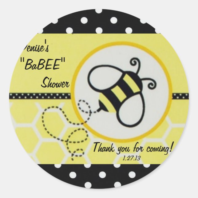 Baby Bee Baby Shower Label (Front)