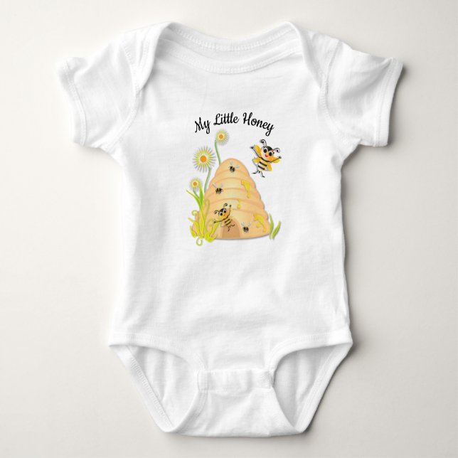 Baby Bee Beehive baby bodysuit (Front)