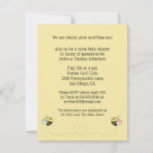 Baby Bee Boy And Girl Twins Invitation (Back)