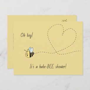 Baby Bee Boy Shower Invitation