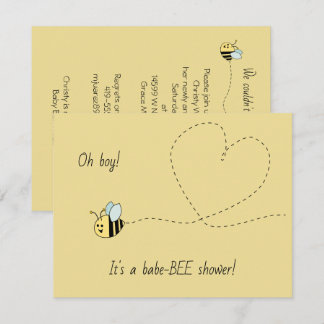Baby Bee Boy Shower Invitation