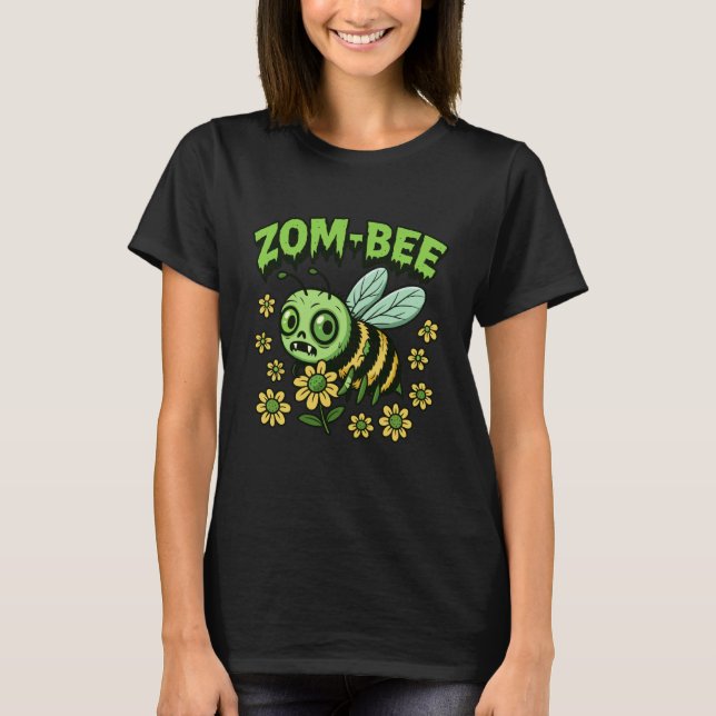 Baby Bee Halloween Costumes, Spooky Zom-Bee Zombie T-Shirt (Front)