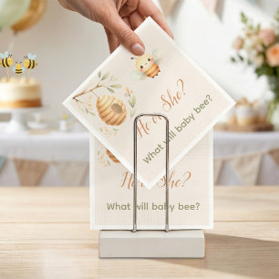 Baby Bee He or She What Will Baby Bee Table Napkins