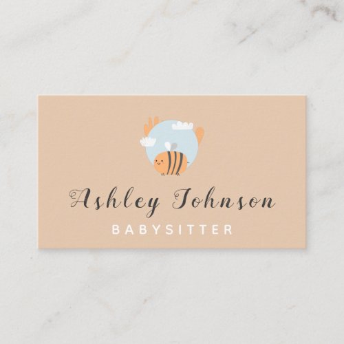 Baby Bee Illustration Babysitter Childcare Theme   Business Card