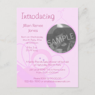 Baby Bee Pink Invitation