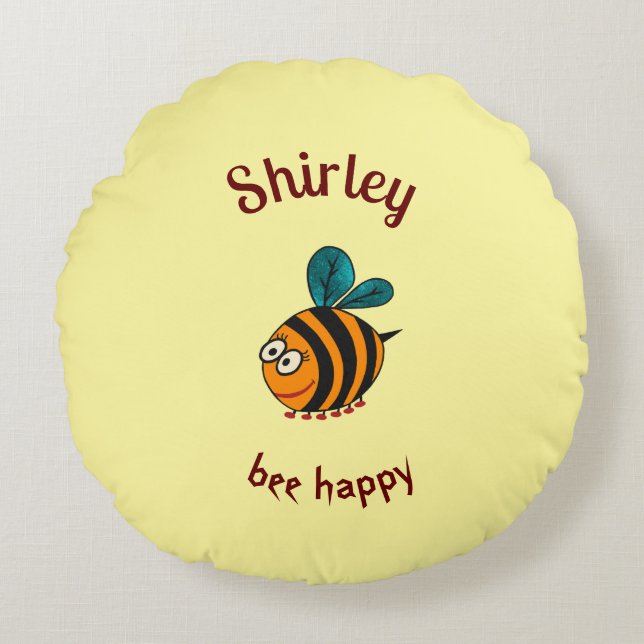 Baby bee round pillow (Front)