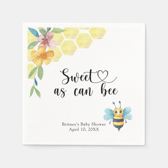 Baby Bee - sweet as can bee Napkins (Front)